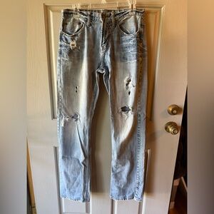 American Eagle Outfitters Light Blue Distressed Slim Jeans